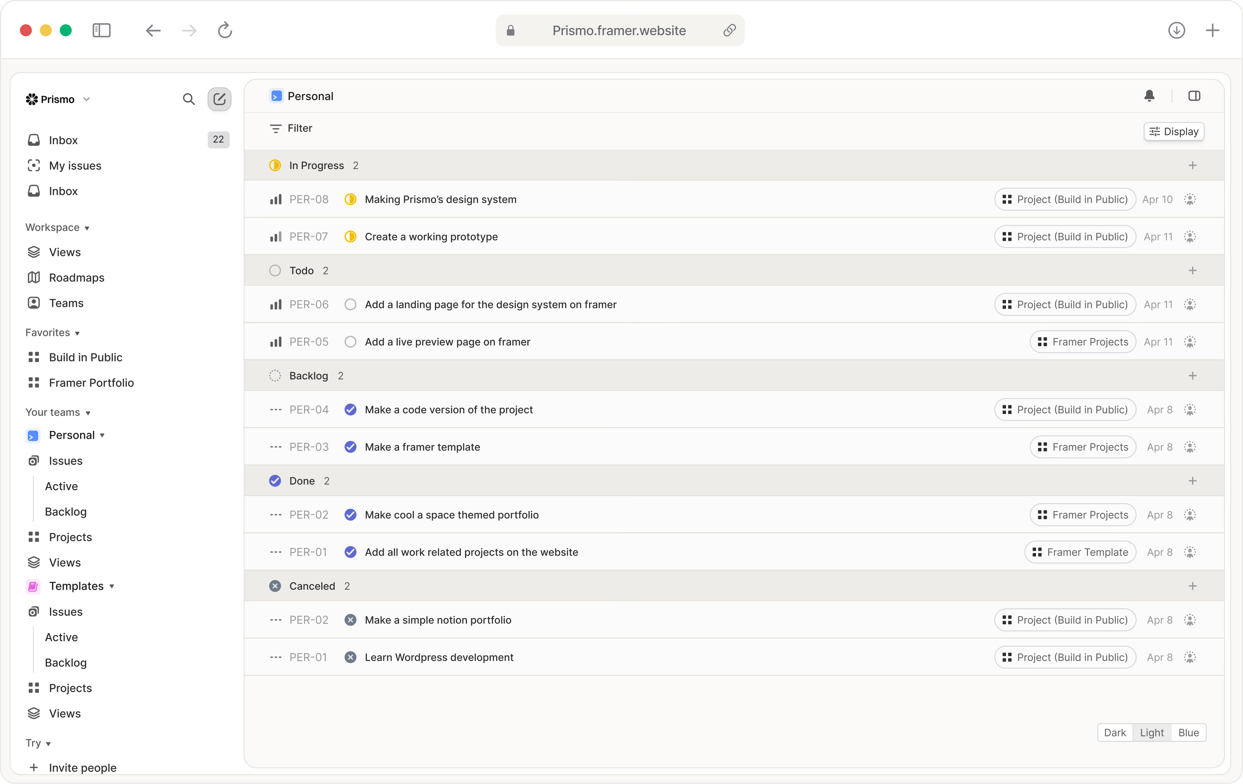 Main Dashboard
